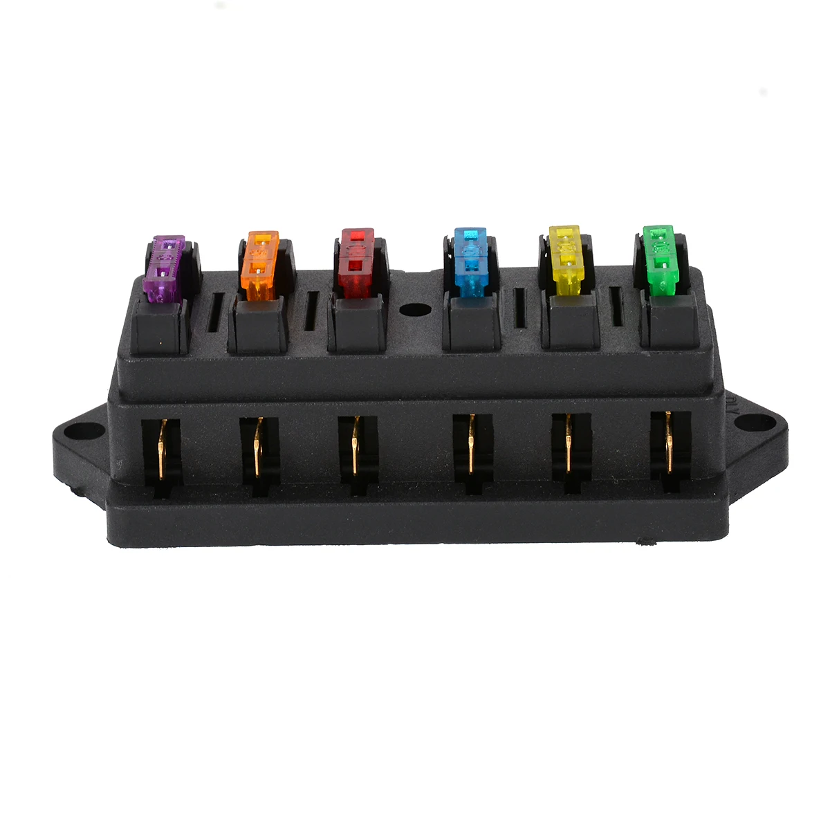New 6 Way Circuit Standard ATO Blade Fuse Box Block Holder DC 12V/24V with 6 Fuses For Auto Car Accessories