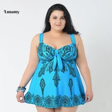 58-70/4XL-10XL сексуальный купальный костюм размера плюс из двух частей Женская юбка с принтом большой размер пляжное купальное платье большой размер одежда для плавания