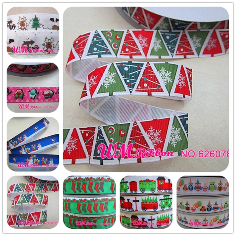 

Q&N ribbon 7/8inch 22mm cartoon deer Christmas day printed grosgrain ribbon 50yds/roll free shipping for hair bow hair tie