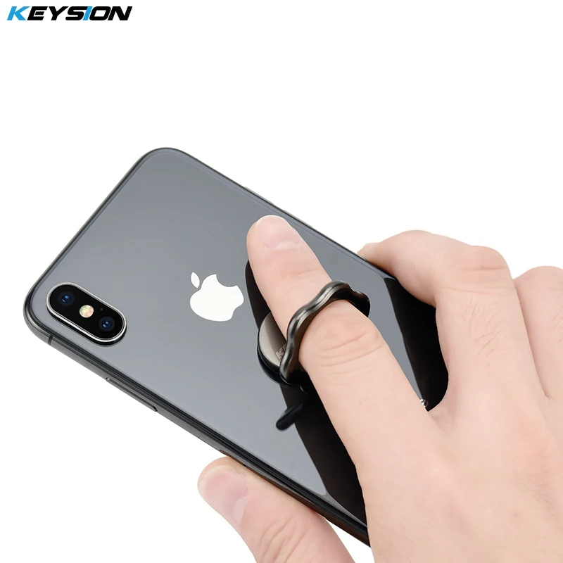 

KEYSION Universal Mobile Phone Stand 360 Finger Ring Desk Stand Holder Fit For Magnetic Car Bracket Luxury Phone Holder Stand