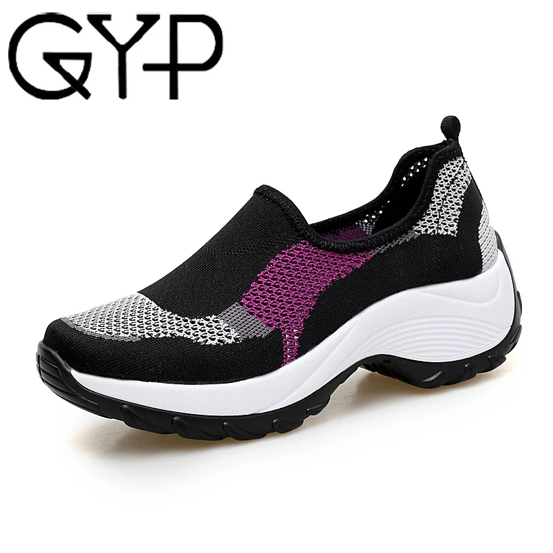 GYP Height Increasing Women Running Shoes 2018 New Summer Sports Sneakers Female Mesh Walking Shoes Plus Size 42 YC-295