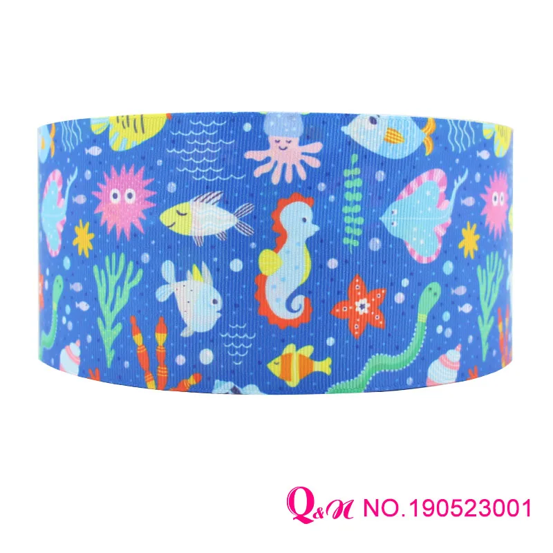 Q & N лента 50 ярдов Акула Ocean World мультфильм печатных grosgrain враг ленточный аксессуар