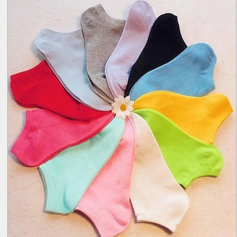 

Fashion Candy Color Women Ankle Boat Low Cut Socks 5 colors Crew Casual women clothing accessories