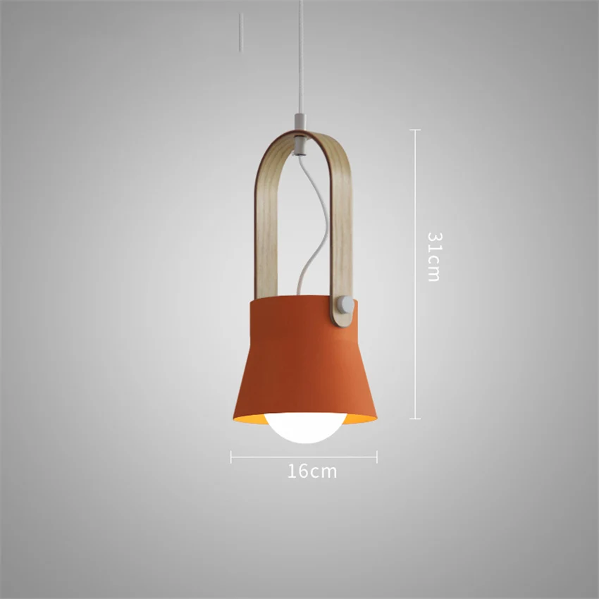 Скандинавский чердак светодиодный железный подвесной светильник для ресторана, комнаты - Цвет корпуса: S Orange