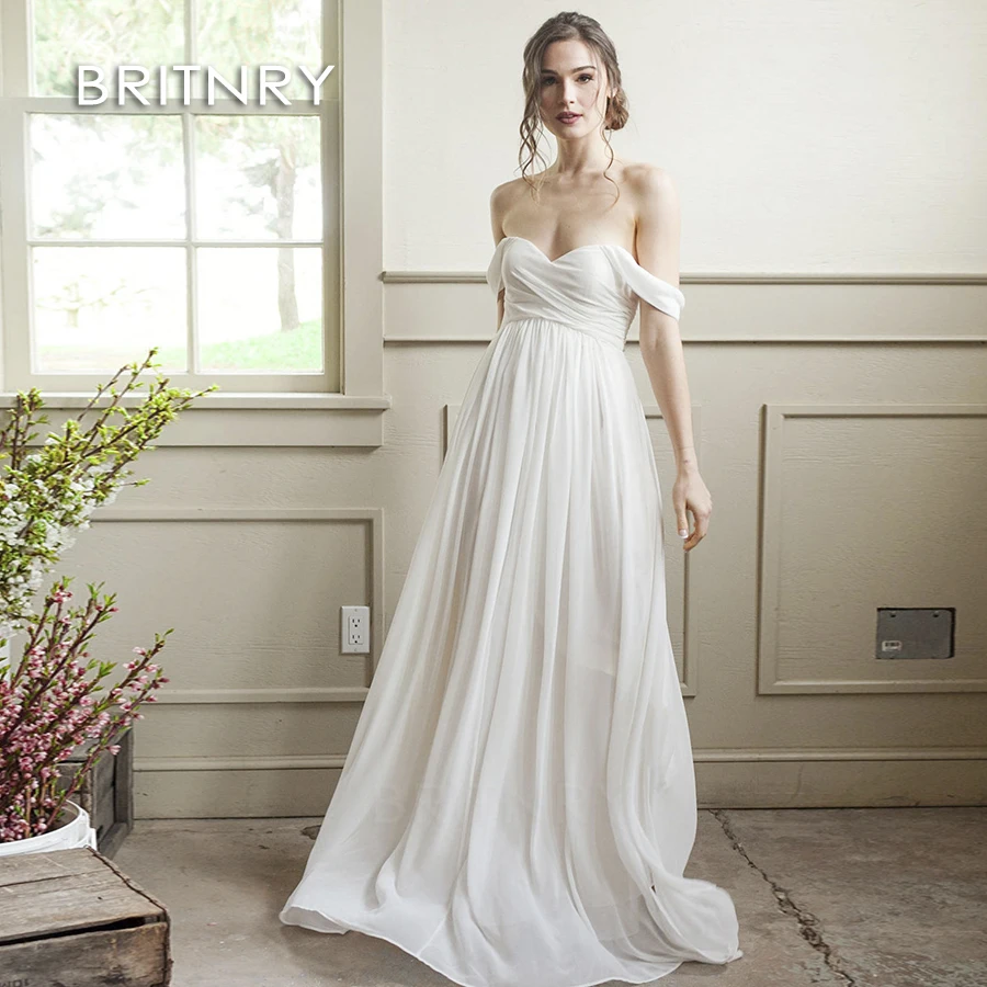 Britnry 2019 A Line Country Wedding Dress Beach Bridal Gown