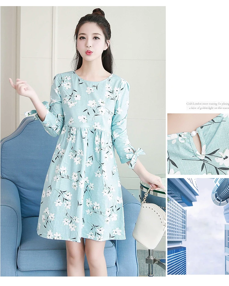 Maternity coat Ties Waist Floral Printed Maternity Dress Summer Autumn Fashion Nursing Clothes for Pregnant Women Pregnancy Clot
