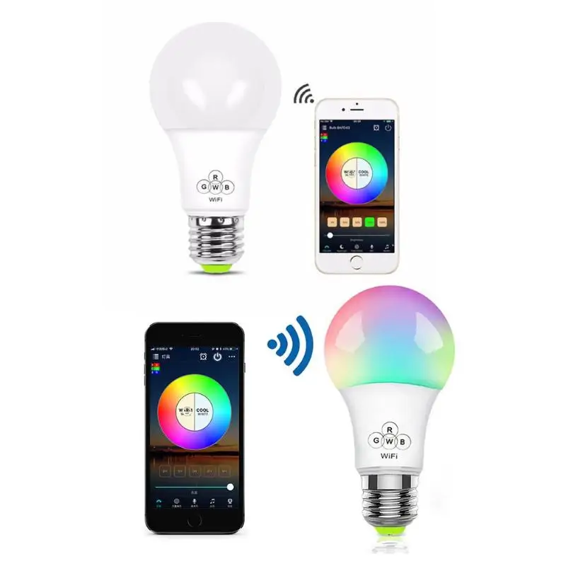 4,5 Вт wifi умная лампочка RGB лампа с пультом ДУ голосовое дистанционное управление 40 м