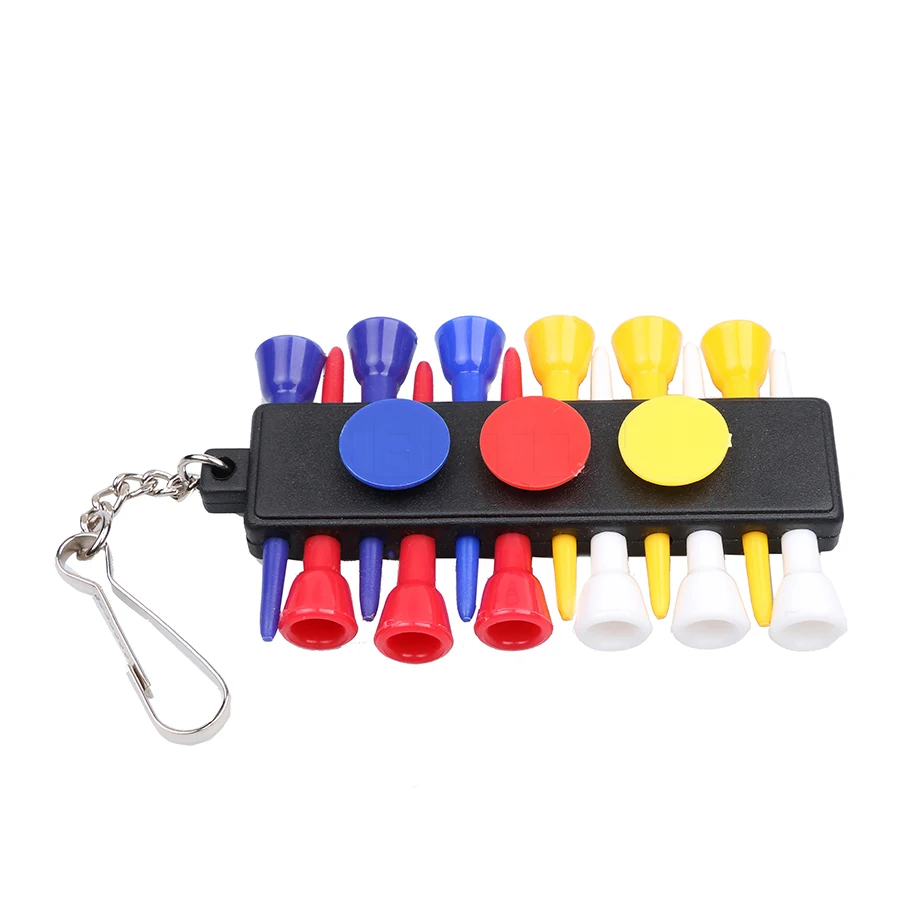 New 16 PCS/Lot Multi Color Plastic Golf Tees Durable Rubber Cushion Top Golf Tee Golf Accessories 