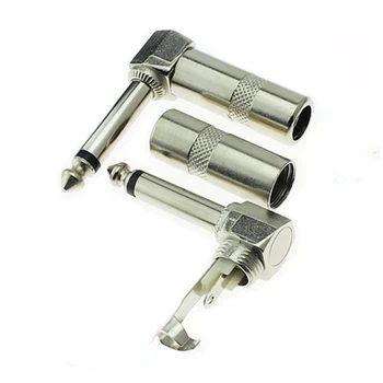 

50pcs Jack 6.35mm Audio Cable Connector Mono Sophomore Core 6.5 Angled Microphone Plug Welding Head Metal