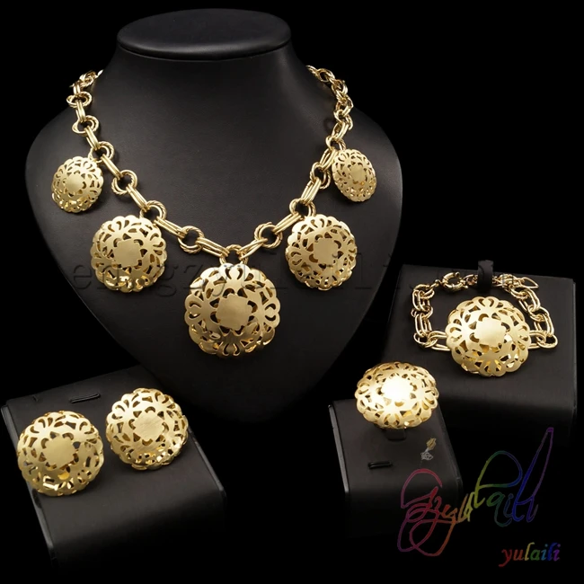 big Costume Jewellery set 22carat gold jewelry sets copper jewelry