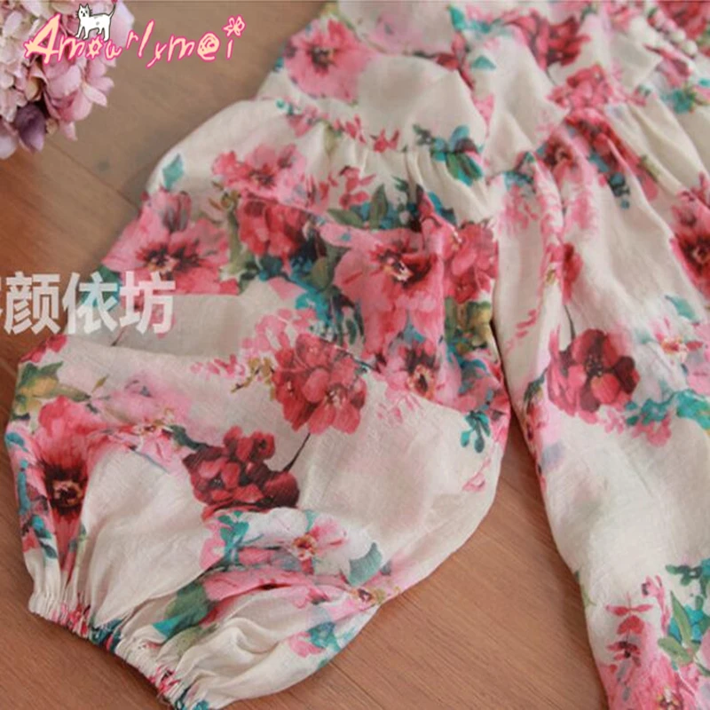 Весенняя женская рубашка в японском стиле Mori Girl, милая Свободная блуза с v-образным вырезом и цветочным принтом, Повседневная блуза с рукавом-фонариком, мягкие хлопковые топы для женщин