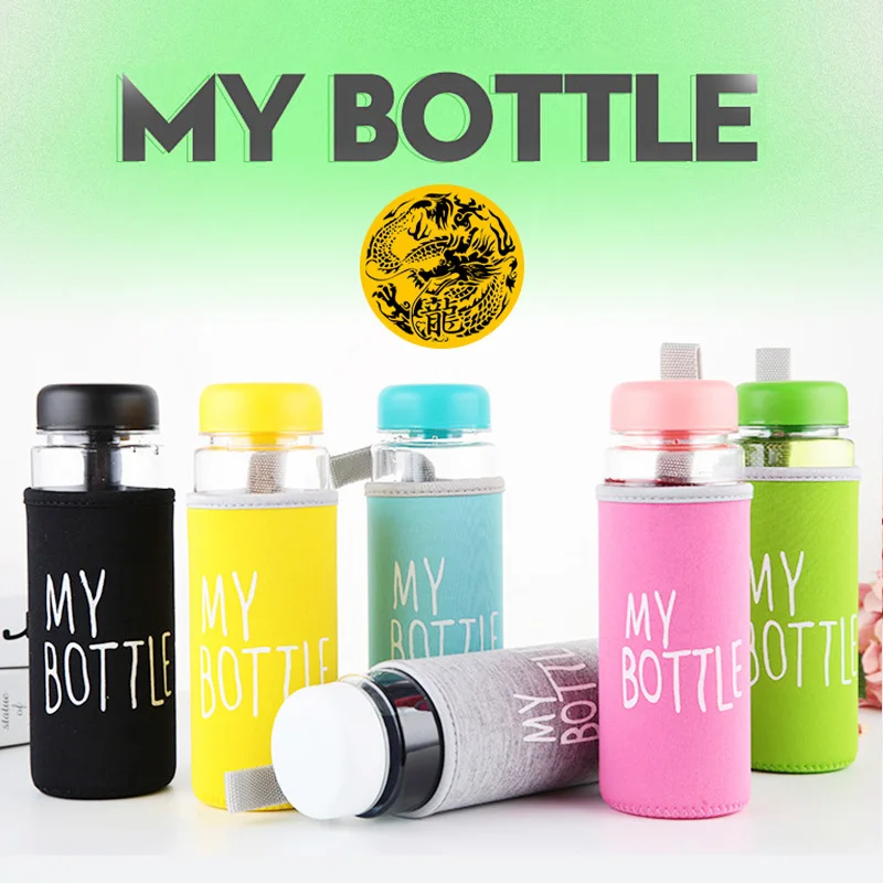 Пластиковая бутылка My bottle 500 мл, бутылка для воды для питья, прозрачная или матовая, Спортивная, корейский стиль, термостойкая, герметичная