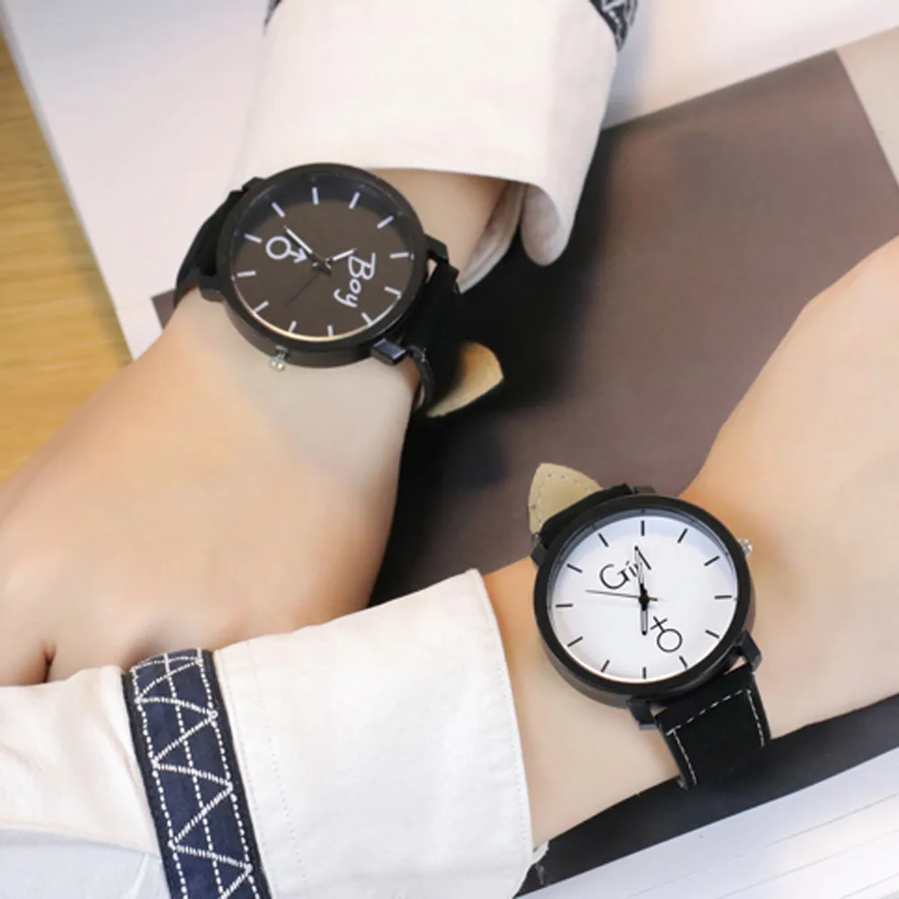 

Lovers Watch Women Men Simple Fashion Stylish Wrist Watch Luxury Leather Brand Quartz Wrist Lovers Watch Couple Clock Relogio