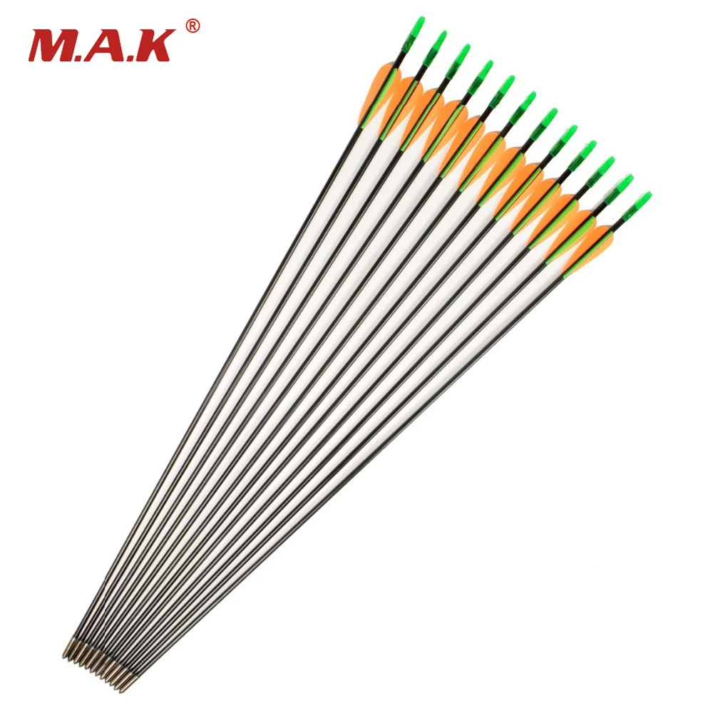 12pcs 30" 6mm Glass Fiber Arrow Plastic Fletching Archery Arrows Hot Sale Bow Arrows Hunting
