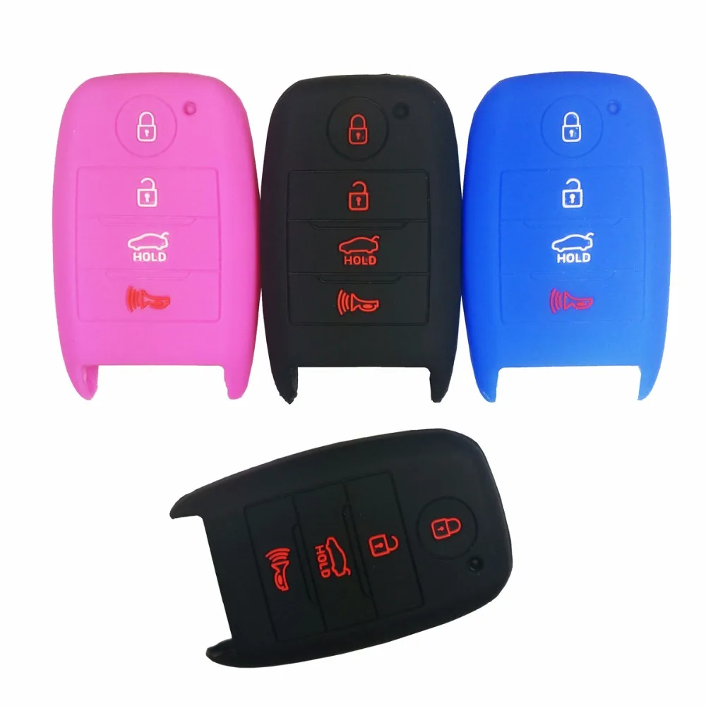 4 Buttons Silicone Car Smart Key Fob Remote Cover Case Keyless Entry