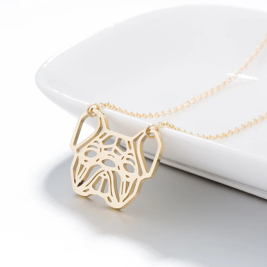 FRENCH bulldog necklace ,origami bulldog face dogs puppy dog mom bulldog jewelry animal necklace