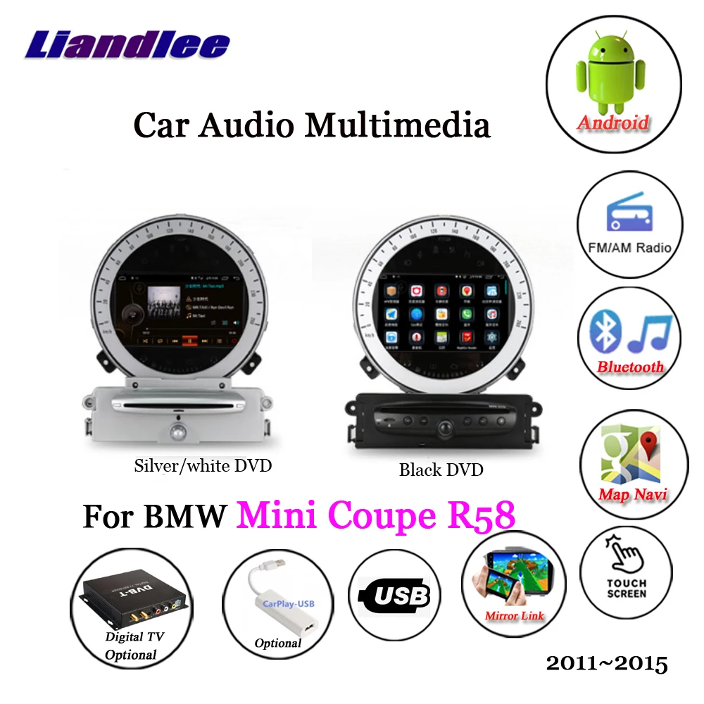 Sale Liandlee For BMW Mini Coupe R58 2011~2015 Android Radio Stereo Carplay Camera Digital TV Wifi GPS Map Navi Navigation Multimedia 2