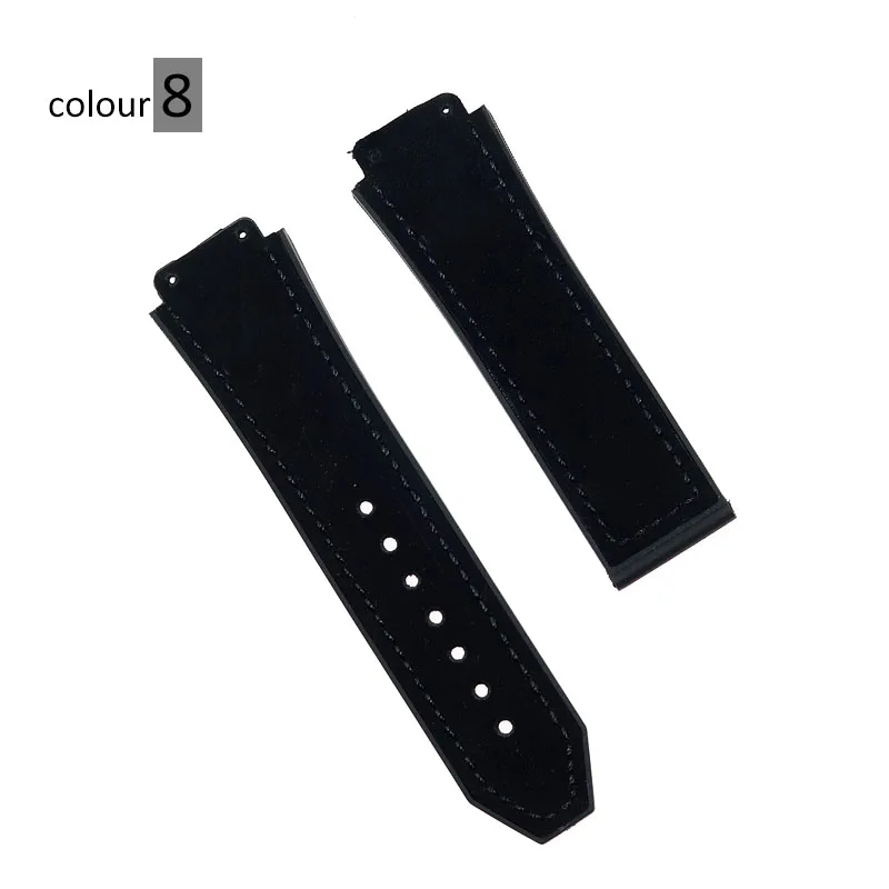 26mmx19mm leather and silicone matte straps fit the Hublot classic fusion series CHRONOGRAPH 45mm42mm watch band bracelet - Цвет ремешка: SILVER