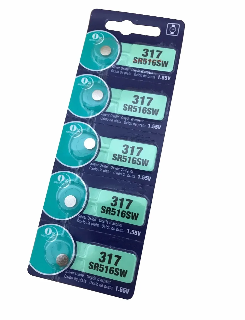5x Brand New 317 SR516SW SR516 1.55V Silver Oxide Button Cell Coin ...