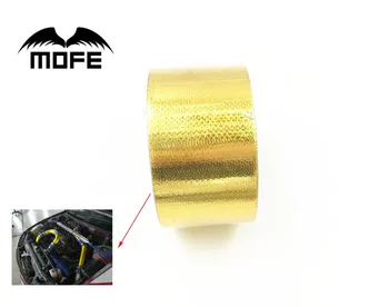 

MOFE 2"x5 Meter Self-Adhesive Heat Reflective Tape Car Truck Motorcycle Fiberglass Heat Shields Reflect Adhesive Wrap Barrier