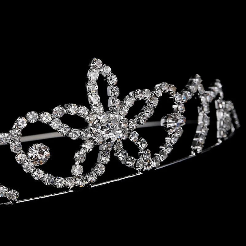 TDQUEEN Bridal Wedding Hair Accessories Silver Plated Crystal Rhinestone Star Tiara Headband Princess Birthday Party Girl Tiara (4)