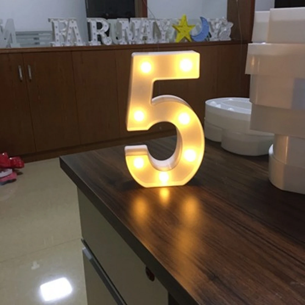 

0-9 Digital Light Letter LED Symbol Light Modeling Lamp Wedding Engagement Party Scene Layout Birthday Decoration Lights