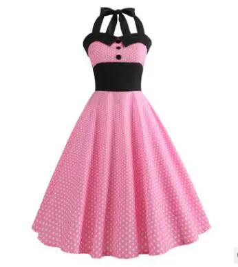 HGFS Summer Dress 2019 Robe Vintage Pin Up Women Floral Print Halter Big Swing 1950s 60s Retro Rockabilly Party Dresses | Женская одежда