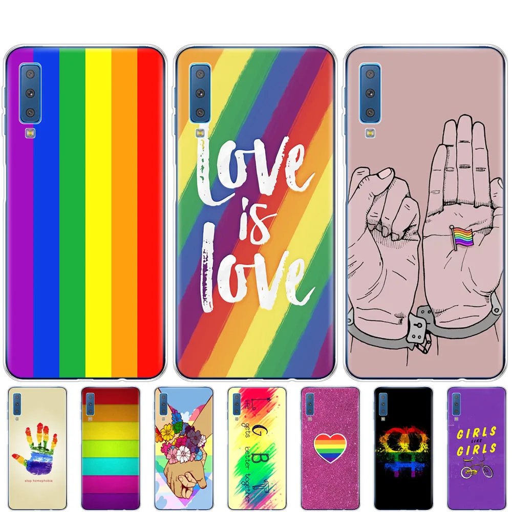Чехол для Samsung A50 чехол Galaxy A60 A10 A30 A40 A70 A 50 2019 A9 A7 2018 Радужный Флаг геев лесбиянок