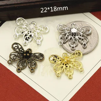 

Free Shipping - 10 pcs Five-petaled Flower Shaped Connectors,22*18mm Brass Casting,DIY Jewelry Findings,Silver / Bronze / Steel