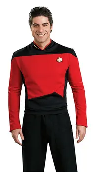 

Star TNG The Next Generation Trek Red Yellow Blue Shirt Uniform Cosplay Costume For Men Coat Halloween Party