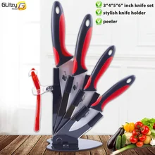 Ceramic Knife Kitchen 3 4 5 6 inch Chef Knives Holder With Peeler White Zirconia Blade Fruit Vegetable Cooking Tool Set
