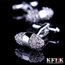 KFLK, роскошные брендовые запонки на пуговицах, серебряные модные запонки с кристаллами, высокое качество, запонки на рубашку, мужские ювелирные изделия