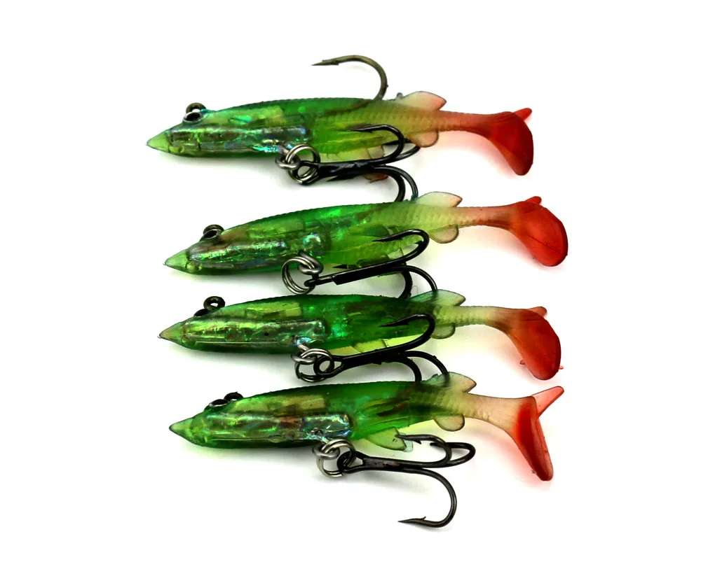 4pcs Jig Head Lure Fishing Lure 6cm 4g Swimbaits Squid Jig Shad Soft  Plastic Pike Fishing Lures Saltwater Fishing Wobblers