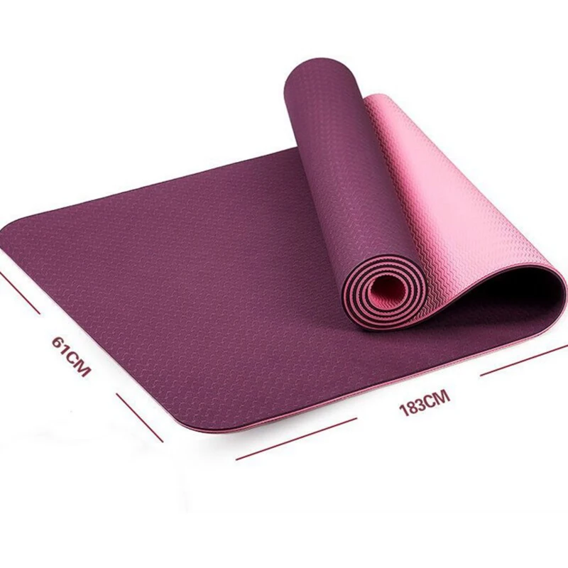 6MM TPE Non-slip Elastic Yoga Mat For Beginner Environmental Fitness Pilates Mat Lamination Multicolor Carpet Gym Exercise Mats
