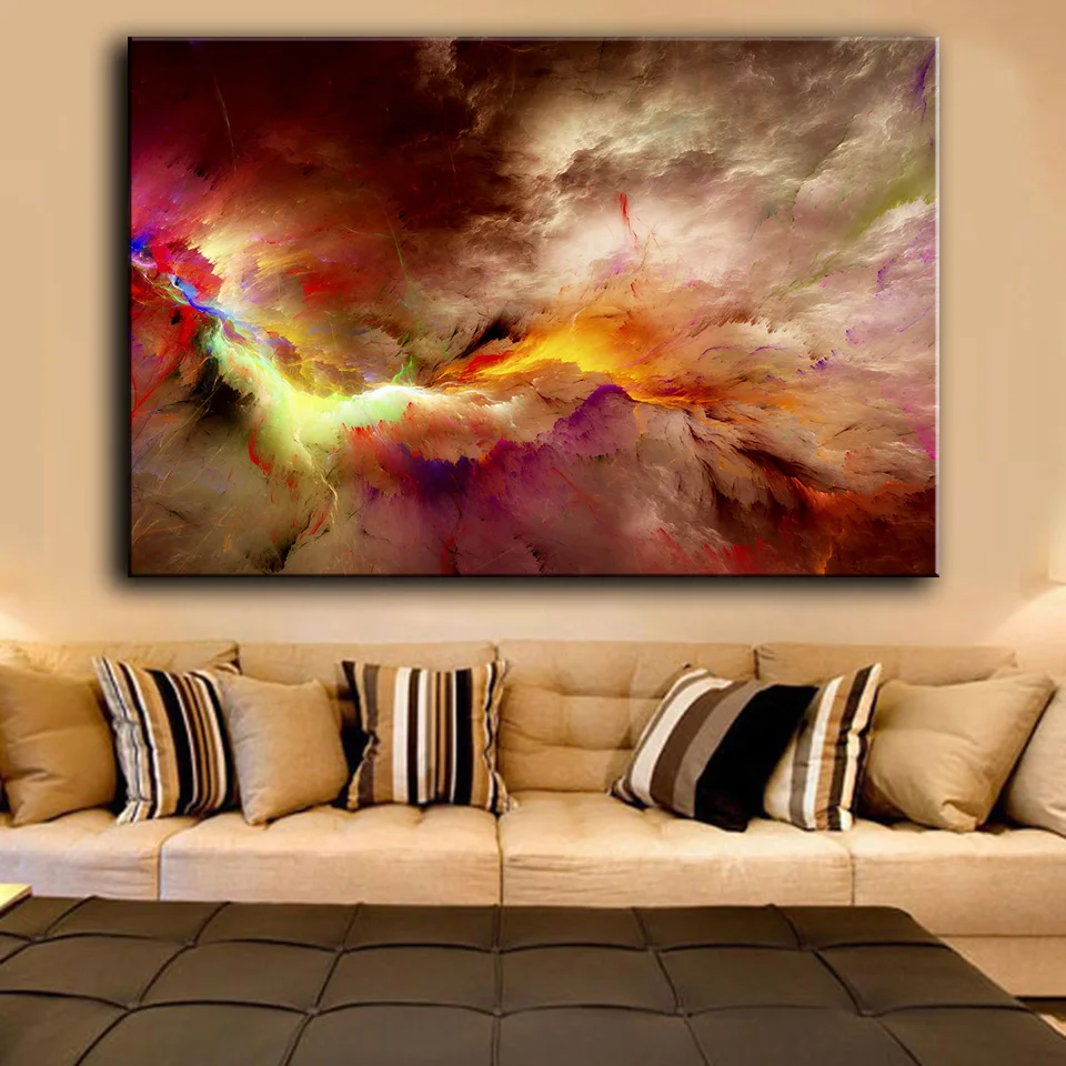 

Modern Abstract Canvas Art Painting Abstract unreal Clouds Wall Poster Prints Pictures Home DecorFor Living Room No Frame