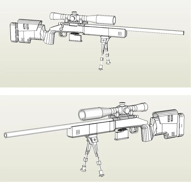 Пистолет M40a3 снайперская винтовка 3D бумажная модель не может быть выпущена