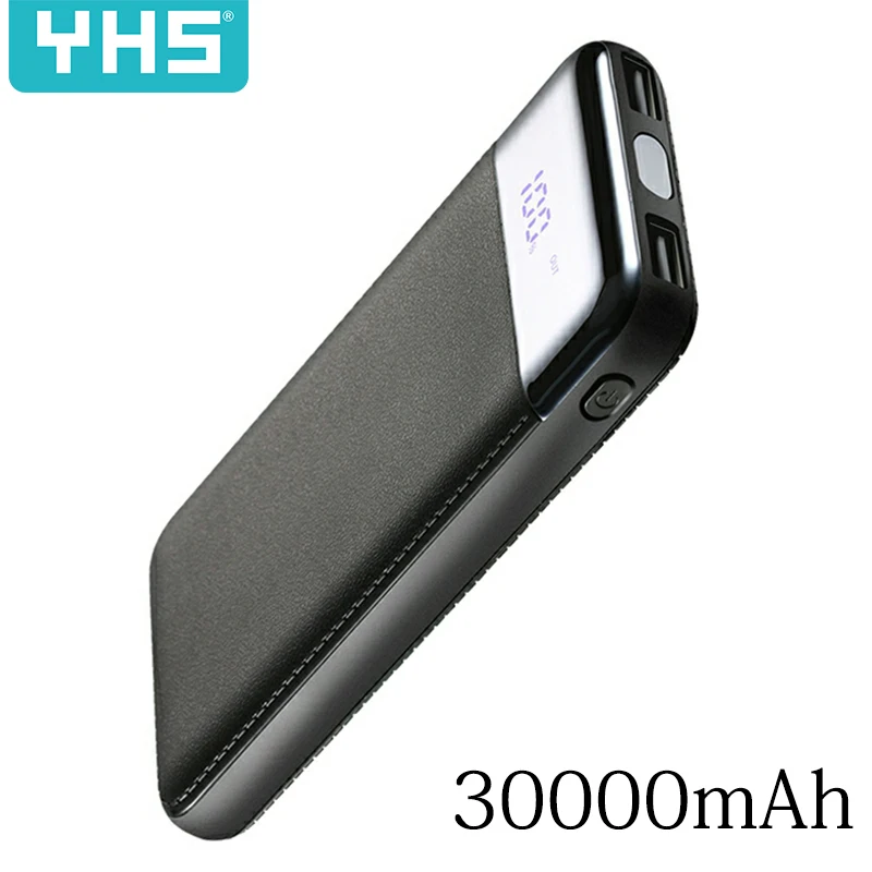 

30000mah Power Bank External Battery PoverBank 2 USB LCD Powerbank Portable Mobile phone Charger for Xiaomi MI iphone XS Max 7 8