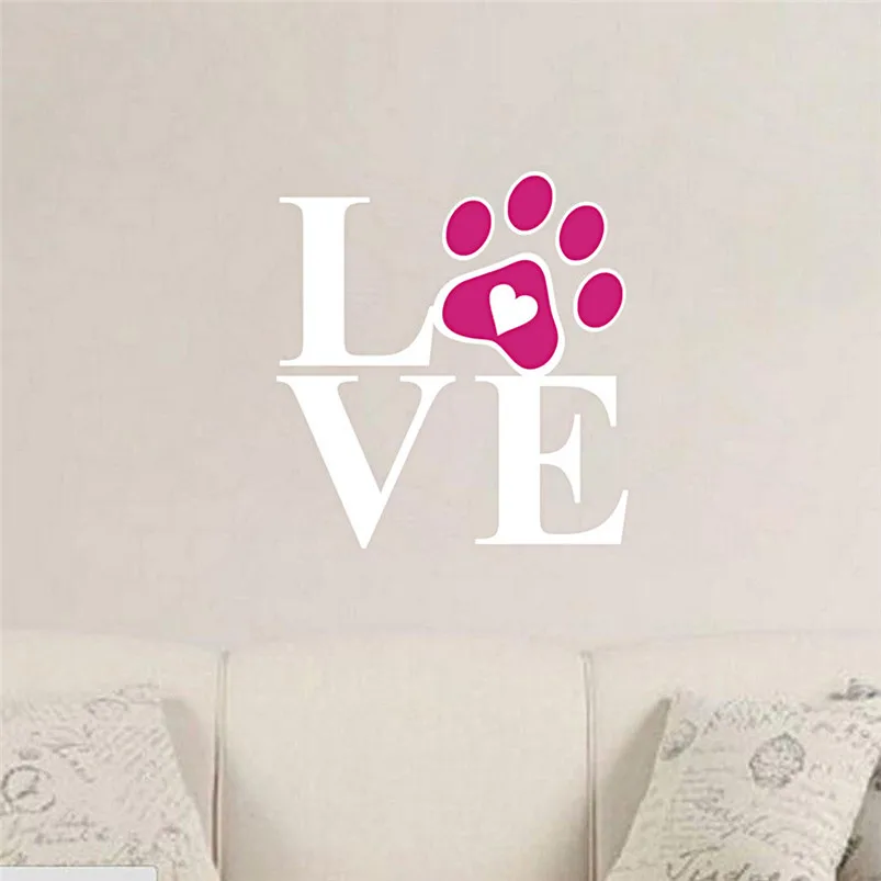 Heart With Dog Paw Puppy Love Decal Window Sticker For Cars Walls car stickers accessories car-styling | Автомобили и мотоциклы
