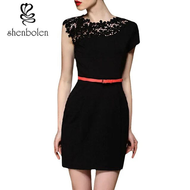 Shenbolen 2017 New Latest One Piece Frock Design Patterns Shenbolen 2017 New Latest One Piece Frock Design Patterns Black Peplum Lace Dress For Women