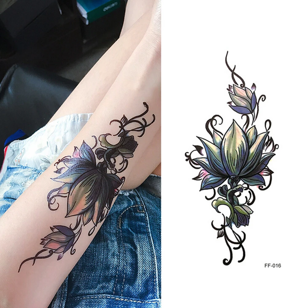 Summer Hot 3d Black Triangle Rose Temporary Tattoo Women Chest Party Sketch Flower Tattoo Sticker Girl Body Arm Fake Tatto Pastetemporary Tattoos Aliexpress