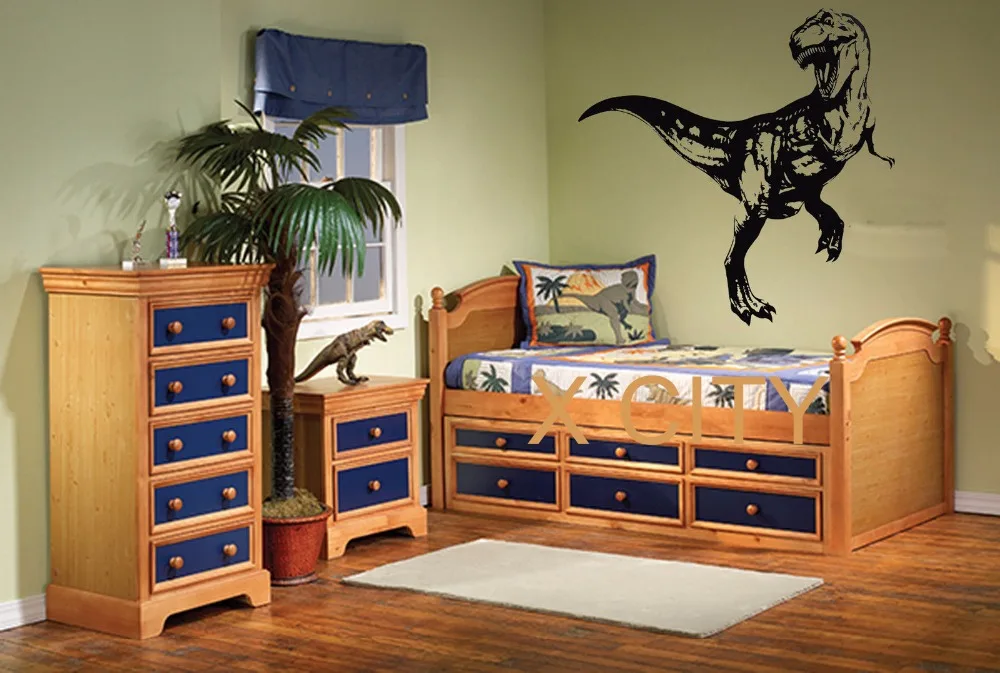 Us 9 99 T Rex Dinosaur Giant Children Animal Wall Sticker Vinyl Art Window Decal Stencil Bedroom Decor Adesivo De Parede S M L In Wall Stickers From