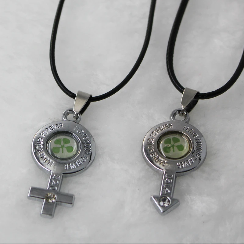 

2PC clover Necklace Fashion necklaces choker friendship chain collar mujer bijouterie necklace mens choker suspension pendants