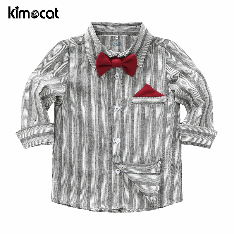 Kimocat جديد وصول كم طويل الربيع الخريف الفتيان الملابس مجموعة 2 pcs قميص + وزرة + التعادل الصبي شهم حزام بدلة طفل الصبي الملابس Kimocat جديد وصول كم طويل الربيع الخريف الفتيان الملابس مجموعة 2 pcs قميص + وزرة + التعادل الصبي شهم حزام بدلة طفل الصبي الملابس