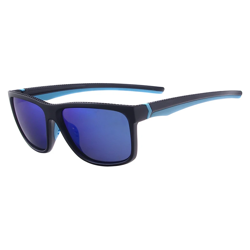 Tendaglasses Для мужчин Для женщин квадратные поляризационные солнцезащитные очки Пластик TR90 пестрых оттенков для рецептурные линзы для близоруких прогрессивный - Цвет линз: Black Blue