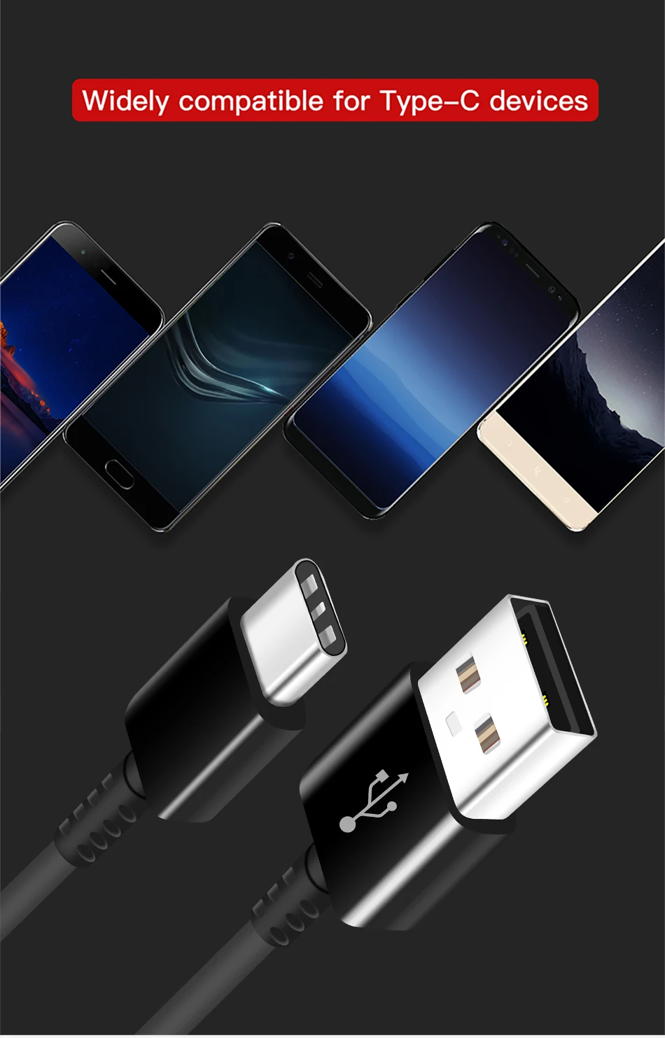 8S8 S8 Plus Samsung Note8 S9 S9 Plus Type C Cable 1.2M 2A Sneller Opladen Data Opladen Voor Fast Charging in Mobile Phone Cables