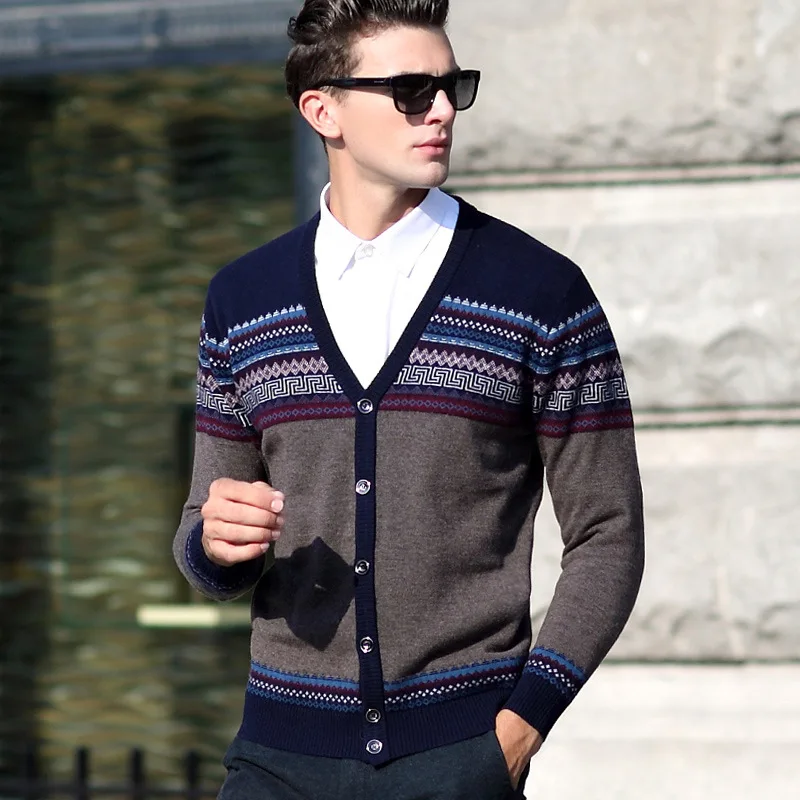 

Spring New Arrive Man Knitting Cardigan V-neck Sweater Long Sleeve Sweater