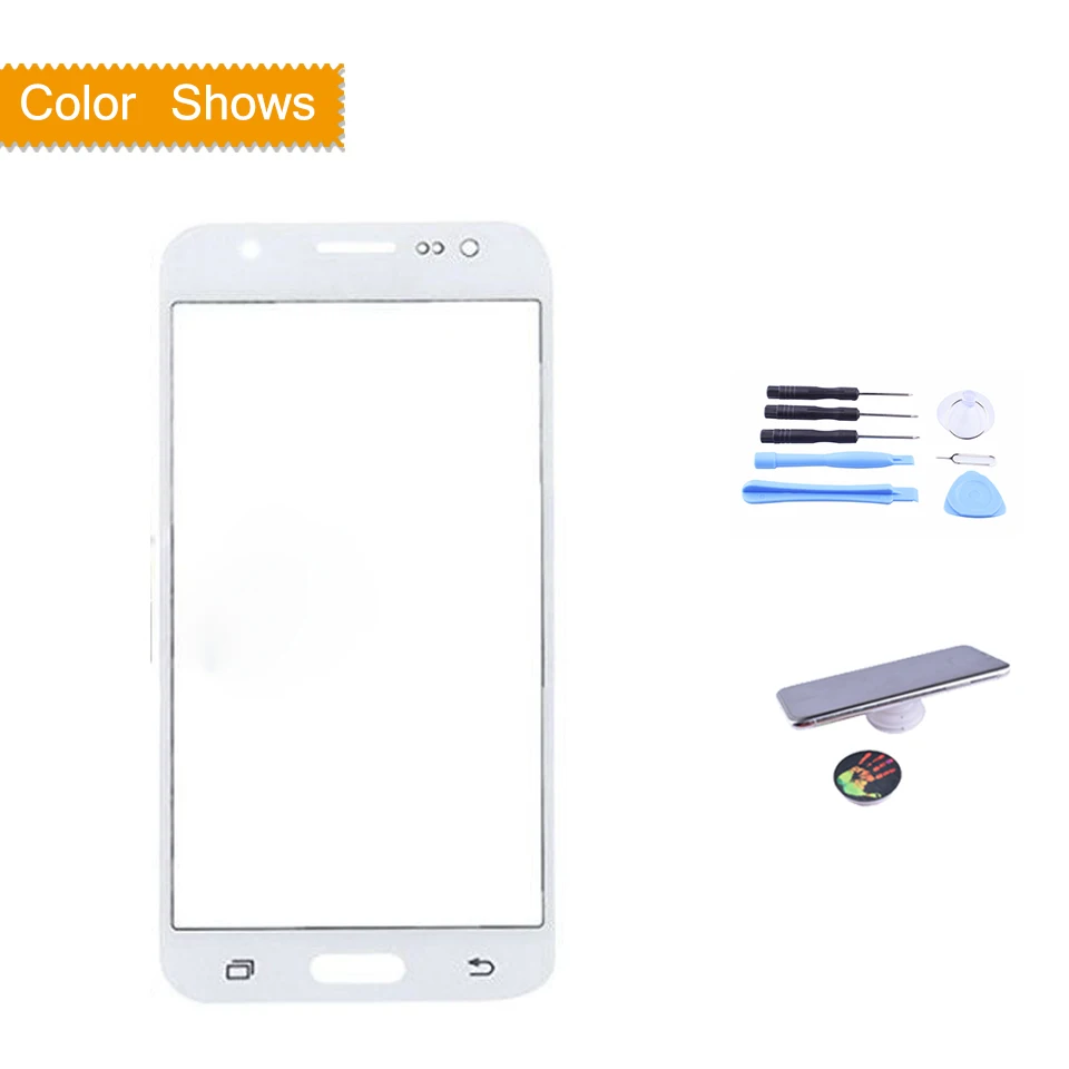 Сенсорный экран для Samsung Galaxy J5 j500 J500F J500FN J500M J500H SM-J500F, передняя панель, стеклянная линза, внешний ЖК-дисплей - Цвет: white with gift
