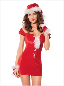 

Sexy Erotic Cosplay Nightdress Women Uniform Cosplay Women Sexy Lingerie Women Lady Halloween Party Dress Red With Hat