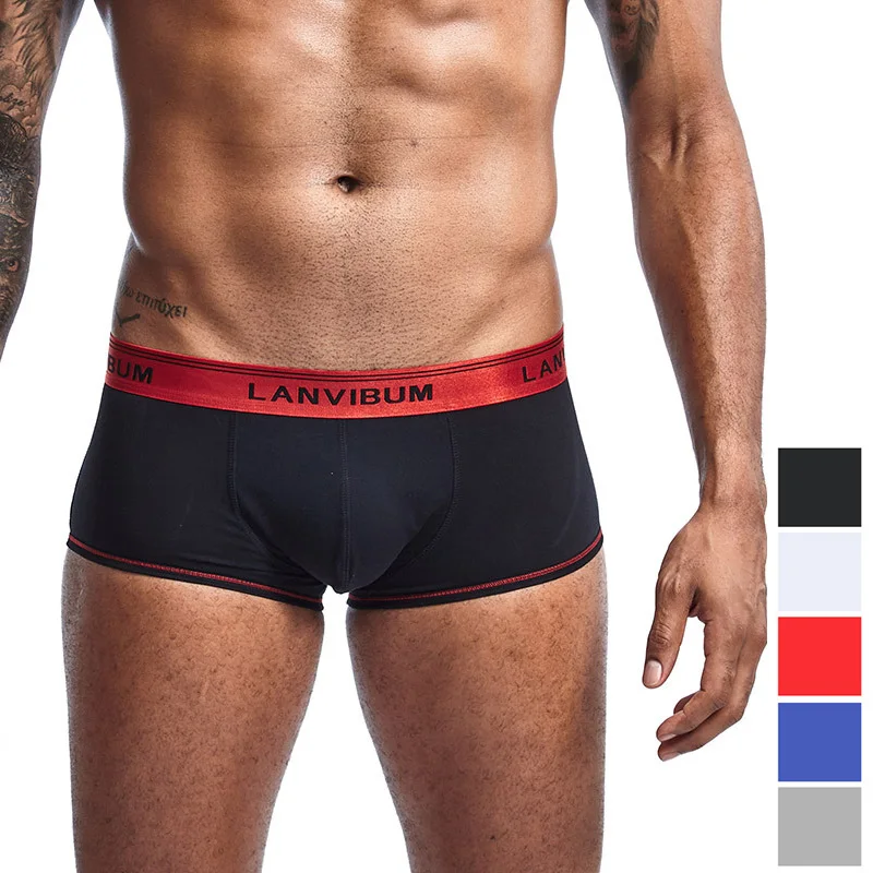 

2019 New Style men underwear Cotton Boxers Male shorts Soft Comfortable underpants Slip solid Mens boxer Sexy homewear panties
