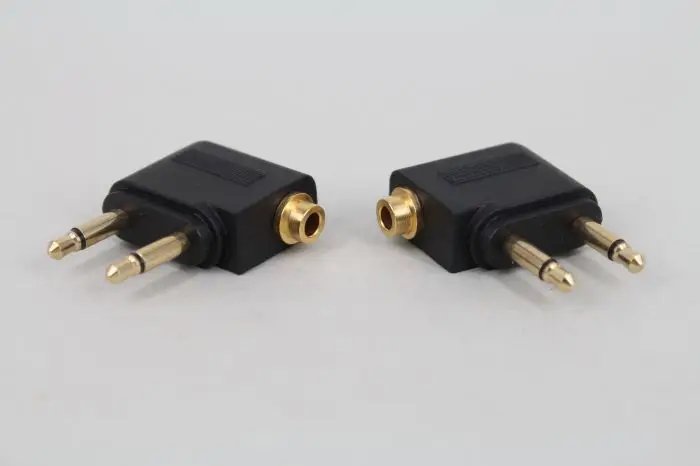 3 5 Jack Gold plated Airplane Headphone Audio Converter Connector Double 3 5mm Mono Plug to 3 5mm Dual Channel Stereo Jack
